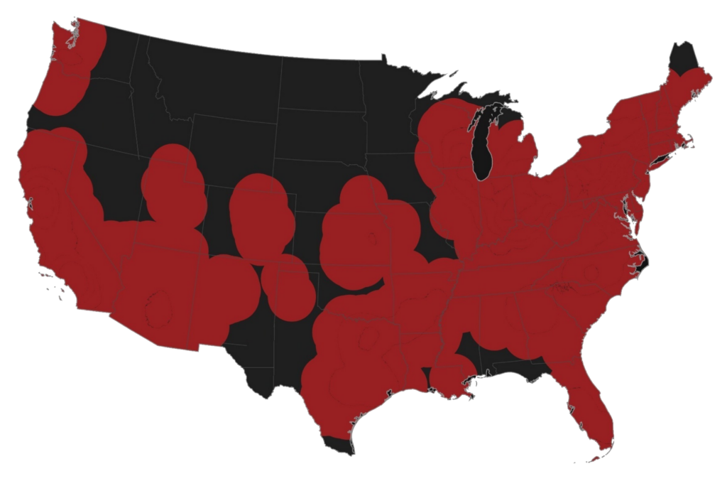 FlexTG Service Coverage Map
