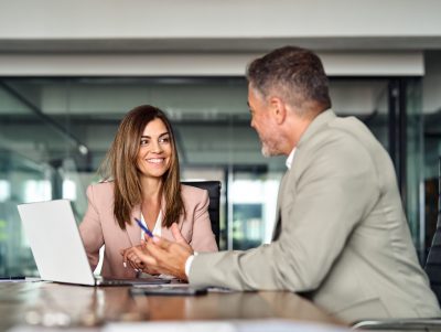 A FlexTG CRM Meets with a Client